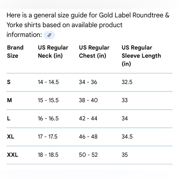 Roundtree & Yorke Gold Label Blue Dress Shirt - Picture 6 of 6